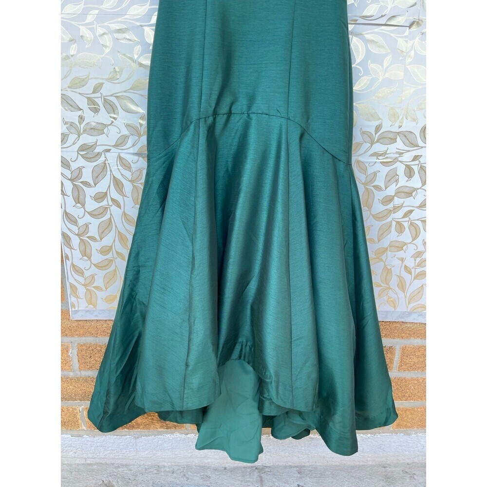 Hutch Emerald Green Taffeta Midi Dress Mermaid Hem Gala Wedding Guest Size 6 - Picture 3 of 12
